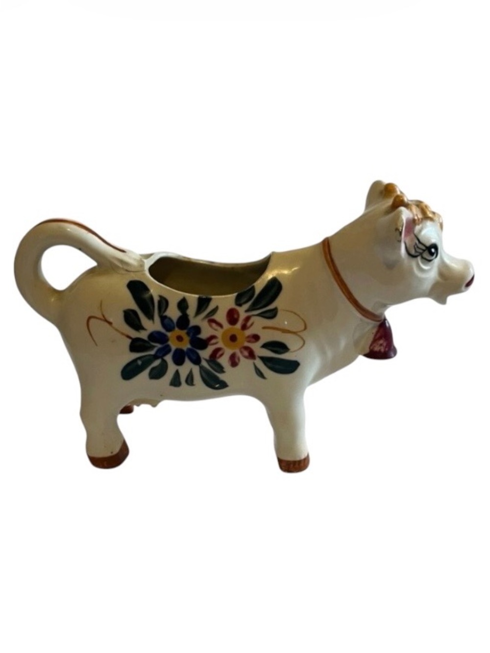 Vintage Hand painted Cow Creamer. Crazing